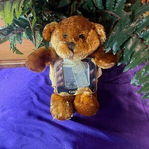 📌SKM Enterprises  Plush Teddy Bear Holding a Miniature Metal Picture Frame